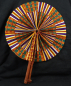 Preview: Afrika Fächer im traditionellen Kente Design - Rückseite