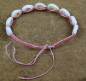 Preview: Afrika Fußkette in Pink - Rosa mit Kauri Muscheln - Verschluß