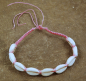 Preview: Afrika Fußkette in Pink - Rosa mit Kauri Muscheln