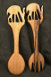 Preview: Afrika Salatbesteck aus Holz gefertigt - Gazelle - Rückseite