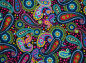 Preview: Afrika Stoff - Waxprint - Modernes Paisley Design