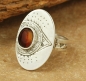 Preview: Ausgefallener Tuareg Ring - Silber mit rotem Achat