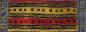Preview: Bogolan - Handgewebter Afrika Stoff - Currygelb Rot