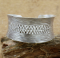 Preview: Breite Silber Armspange - Handgefertiger Armschmuck