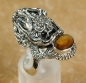 Preview: Drachen Silber Ring 925 mit Tigerauge - Extravagant