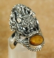 Preview: Drachen Silber Ring 925 mit Tigerauge - Extravagant