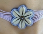 Preview: Lila Choker Kette - Blüte aus Kauri Muscheln