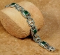 Preview: Markasit Silber Armband mit grünem Achat