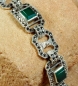 Preview: Markasit Silber Armband mit grünem Achat