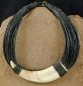 Preview: Moderne Halskette mit Leder & Horn - Tuareg Schmuck