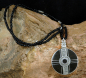 Preview: Runder Ebenholz Anhänger mit Silber - Tuaregschmuck