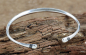 Preview: Schmale Tuareg Armspange - Silber mit Ebenholz
