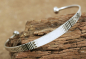 Preview: Tuareg Silber Armspange mit Ebenholz Einlagen