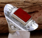 Preview: Schöner Tuareg Ring aus Silber mit rotem Karneol