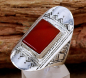 Preview: Schöner Tuareg Ring aus Silber mit rotem Karneol