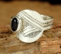 Preview: Schöner Tuareg Ring - Silber mit Onyx - verstellbar