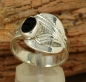 Preview: Schöner Tuareg Ring - Silber mit Onyx - verstellbar
