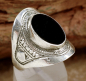 Preview: Schöner Tuareg Silber Ring mit Onyx - Tuaregschmuck
