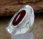 Preview: Schöner Tuareg Silber Ring mit rotem Karneol