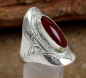 Preview: Schöner Tuareg Silber Ring mit rotem Karneol