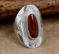 Preview: Schöner Tuareg Silber Ring mit rotem Karneol