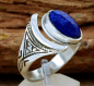 Preview: SchönerTuareg Ring - Silber mit blauem Lapislazuli