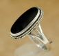 Preview: Silber Ring mit großem Onyx - Schönes Design