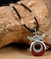 Preview: Tuareg Kette mit rotem Achat Anhänger - Tuaregschmuck