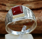 Preview: Tuareg Ring - Silber und roter Karneol - Tuaregschmuck