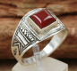 Preview: Tuareg Ring - Silber und roter Karneol - Tuaregschmuck