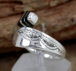 Preview: Tuareg Silber Ring mit Ebenholz Einlagen - Verstellbar