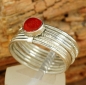 Preview: Tuareg Silber Ring mit rotem Achat - Tuaregschmuck