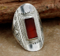 Preview: Tuareg Silber Ring mit rotem Karneol - Tuaregschmuck