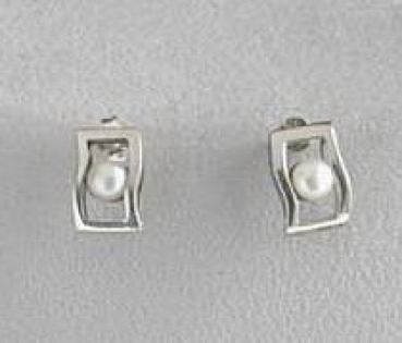 Silber Ohrstecker Perle