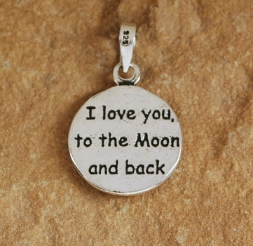 Preview: Silber Anhaenger -  I love you to the moon and back