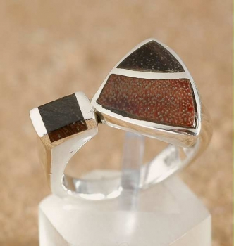Silber Ring mit Holz
