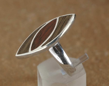 Silber Ring mit Holz