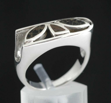 Silber Ring mit Holz