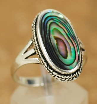 Abalone Silber 925 Ring - Paua Muschel / Seeopal