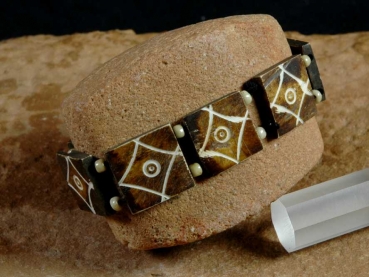 Afrika Armband Natur - Braune Knochen Perlen