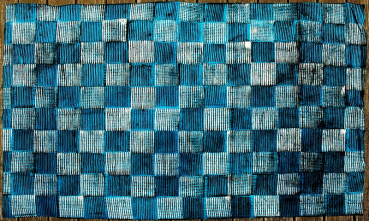 Preview: Afrika Batik - Afrikanischer Stoff Quadrat - Blau