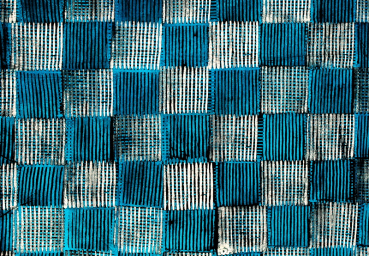 Preview: Afrika Batik - Afrikanischer Stoff Quadrat - Blau