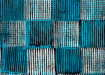 Afrika Batik - Afrikanischer Stoff Quadrat - Blau