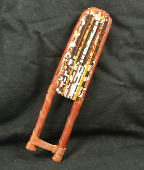 Preview: Afrika Fächer in Braun Tönen - Ausgefallenes Muster - zugeklappt