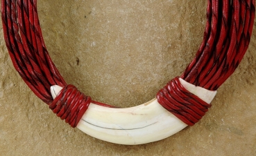 Afrika Halskette mit Leder & Horn - Tuareg Schmuck