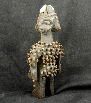 Afrika Holz Figur - Afrika Nagel Fetisch - Ritual Figur