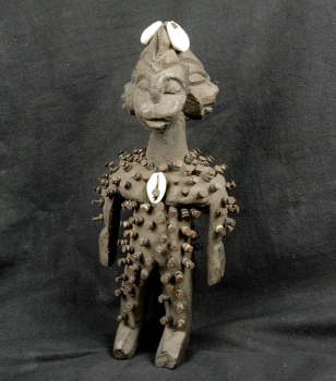 Afrika Holz Figur - Afrika Nagel Fetisch - Ritual Figur