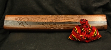 Afrika Holz Spiel - Wari / Ovare / Kalaha - Motiv Giraffe