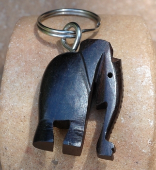Glücklicher Elefant Carving Holz Anhänger Schlüsselanhänger Schlüsselanhänger D3 