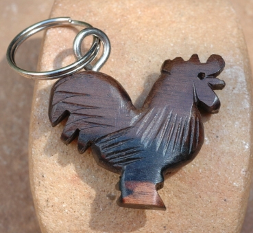 Afrika Schlüsselanhänger / Schmuck aus Holz - Huhn